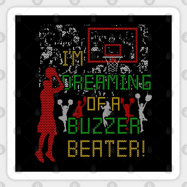 Funny Basketball Ugly Christmas Sweater Design Sticker by TeeCreations